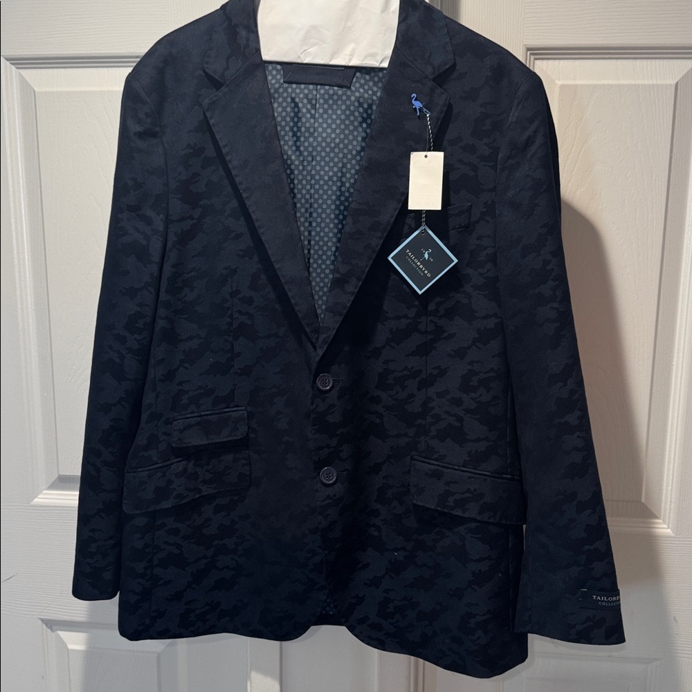 Tailorbyrd Black Camouflage Blazer